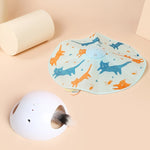 Load image into Gallery viewer, Interactive electric cat teaser toy with rotating feather necklace and colorful cat print turntable for pet entertainment
