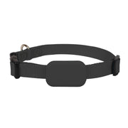 Black waterproof GPS pet tracker collar for cats and dogs with adjustable strap and locator device