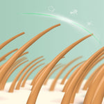 Load image into Gallery viewer, Close-up of hair strands with a protective shield repelling fleas, ticks, and other pests for dogs and cats.
