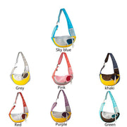 Six colorful breathable mesh pet backpacks for small dogs and cats, perfect for carrying pets up to 15kg.