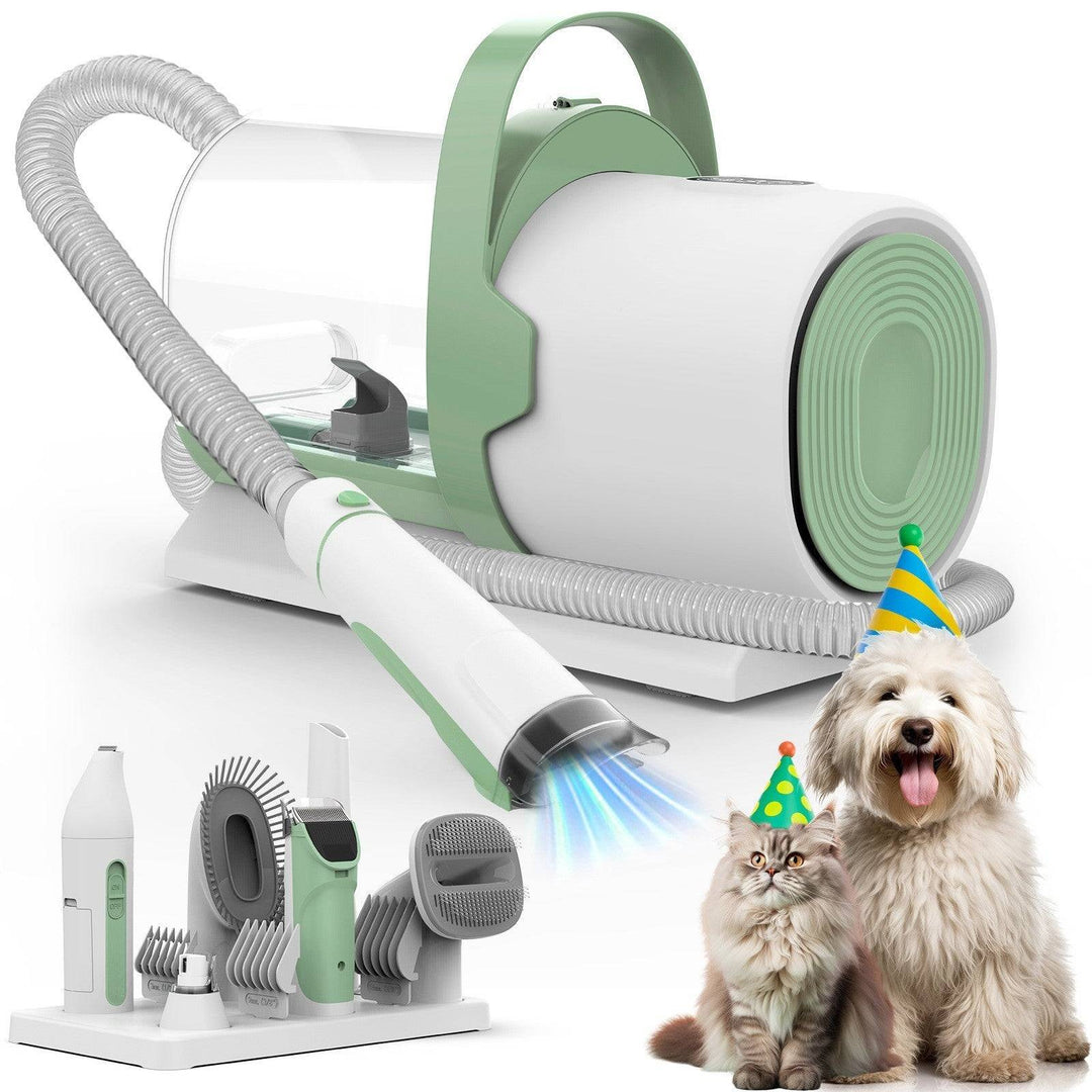 2-in-1 pet hair remover vacuum and hair pulling tool with multiple attachments for cleaning pet hair from furniture and surfaces