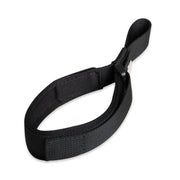 Black adjustable wrist strap for hands-free automatic dog leash with secure buckle and durable fabric design