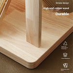 Load image into Gallery viewer, Close-up of durable high-end rubber wood base for compact cat climbing frame with toys and resting areas
