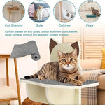 Load image into Gallery viewer, Cat lying on a sofa protector mat with self-adhesive carpet scratch pad for furniture and shelves protection.
