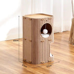 Load image into Gallery viewer, Multi-layer felt enclosed cat scratch nest with climbing frame and built-in bed, suitable for multiple cats, no pad needed.
