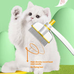 Load image into Gallery viewer, White fluffy kitten being groomed with self-cleaning pet comb designed to remove fleas, tangles, and shedding hair
