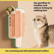 Interactive ice cream-shaped cat scratching toy with catnip ball and teaser stick for relieving itching and self-entertainment
