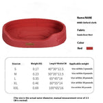 Load image into Gallery viewer, Red four seasons pet bed made of 600D Oxford cloth with anti-bite suede fabric for small to large dogs and cats.
