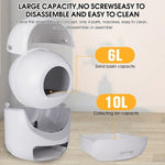 Load image into Gallery viewer, Smart automatic cat litter box with 6L sand basin and 10L collecting bin, easy to disassemble and clean without screws
