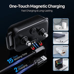 Load image into Gallery viewer, Smart anti-bark dog collar showing one-touch magnetic charging with USB cable and compatible chargers.
