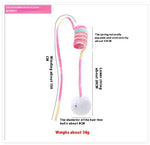 Load image into Gallery viewer, Pink gradient interactive spring cat toy with rabbit fur ball and 2-meter extended winding string for play and exercise
