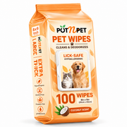 Hypoallergenic pet wipes for dogs and cats, 100 count coconut scented Pot N Pet pack