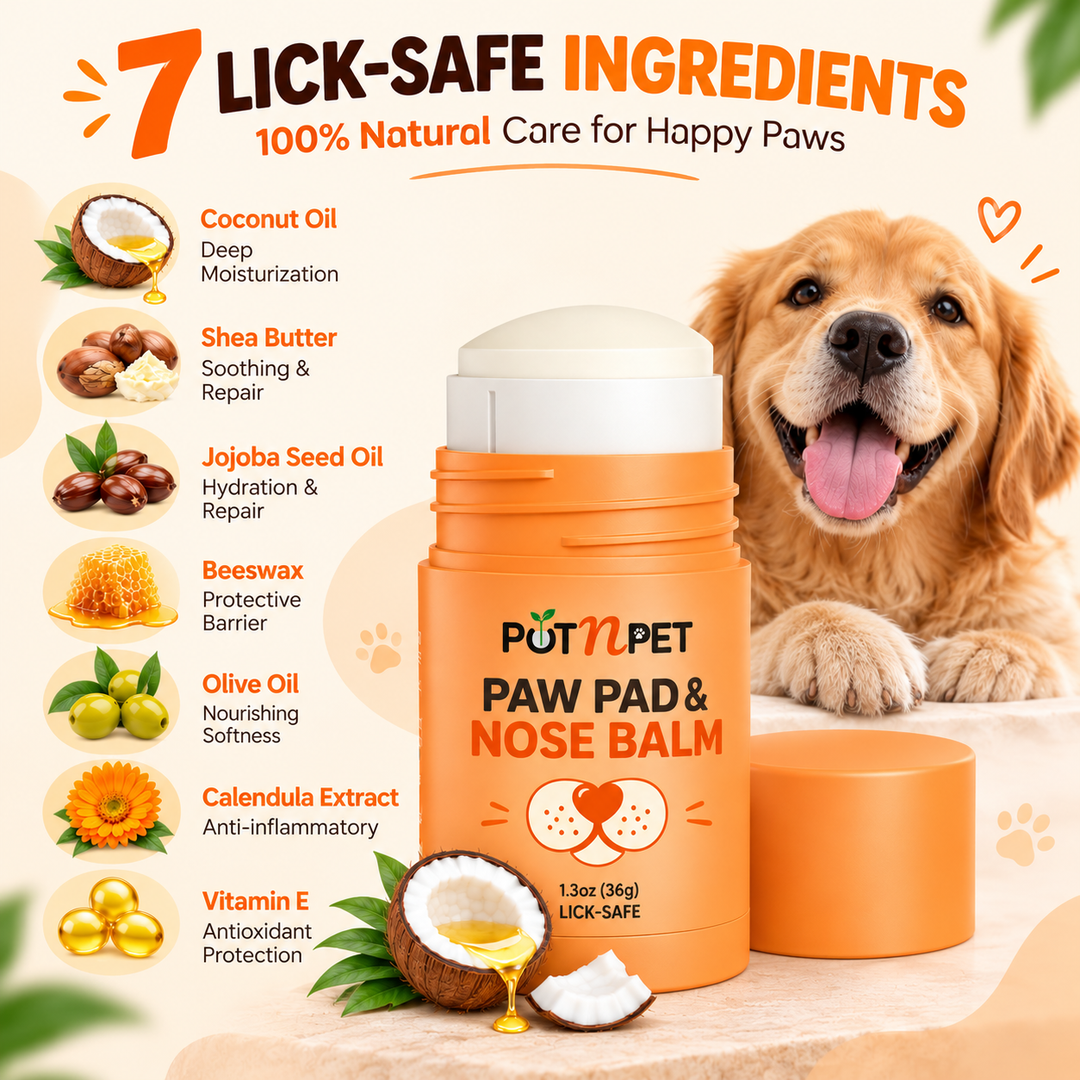 Dog paw pads being moisturized with natural paw balm
