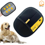 Load image into Gallery viewer, Pet hair remover glove and dual brush by POT N PET™ with yellow arrows on the glove and a dog and cat.