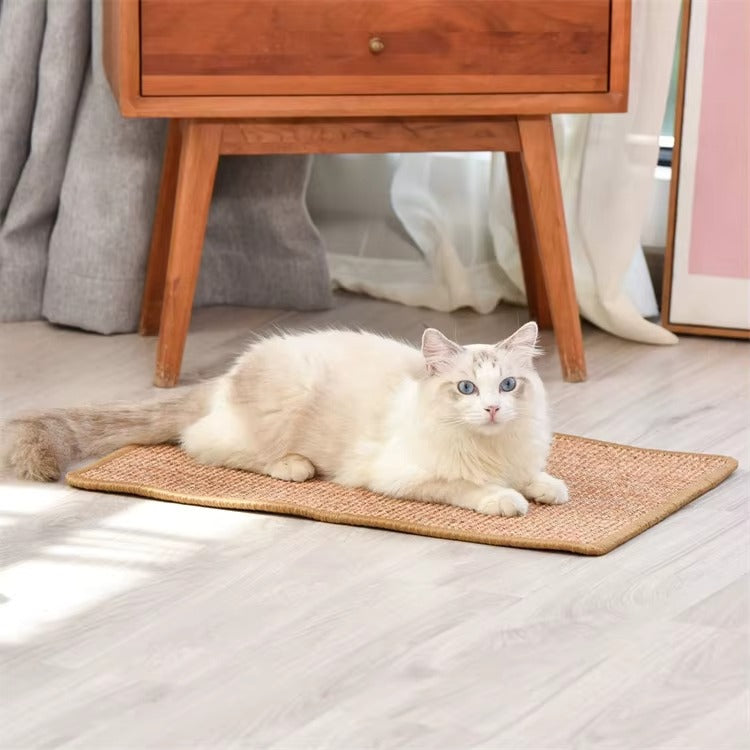 POT N PET™ Sisal Cat Scratch Mat – Anti-Scratch Multi-Size Vertical Wall Mounted Sisal Crumb-Free Pet Toys Indoor Cat Scratching Bed