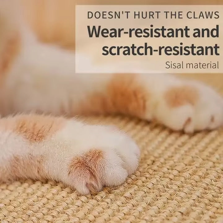 POT N PET™ Sisal Cat Scratch Mat – Anti-Scratch Multi-Size Vertical Wall Mounted Sisal Crumb-Free Pet Toys Indoor Cat Scratching Bed