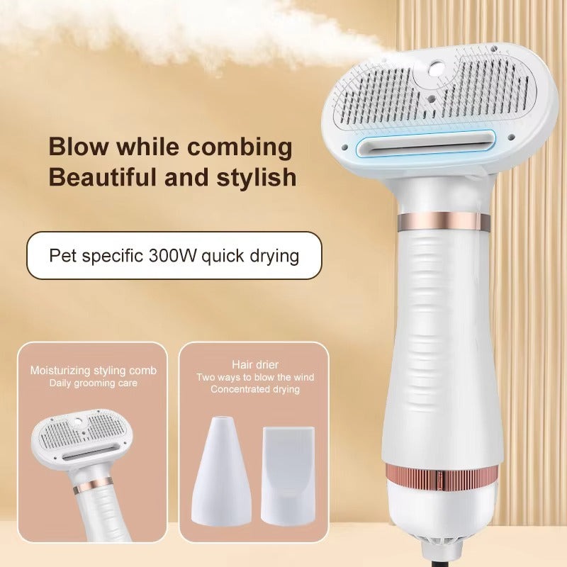 Pet Air Dryer with Hot Spray – One-Click Hair Removal Blower for Dogs & Cats | Fast Drying, Quiet, Portable Grooming Tool for Home & Pet Salons