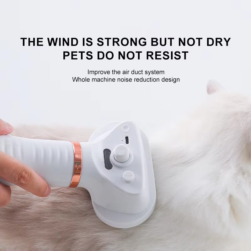 Pet Air Dryer with Hot Spray – One-Click Hair Removal Blower for Dogs & Cats | Fast Drying, Quiet, Portable Grooming Tool for Home & Pet Salons