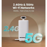 Load image into Gallery viewer, Automatic cat feeder camera compatible with 2.4GHz and 5GHz Wi-Fi for stable, fast, and easy pet feeding control
