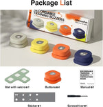 Load image into Gallery viewer, Recordable training buzzers in four colors with icons, including mat, stickers, manual, and screwdriver for pet communication.
