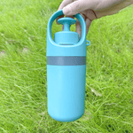 Load image into Gallery viewer, Blue portable six-claw dog pooper scooper held over grass for hygienic pet waste cleanup
