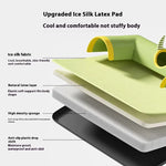 Load image into Gallery viewer, Layered ice silk latex pad showing breathable, skin-friendly, elastic, high-density, and anti-slip materials for cat tunnel bed comfort
