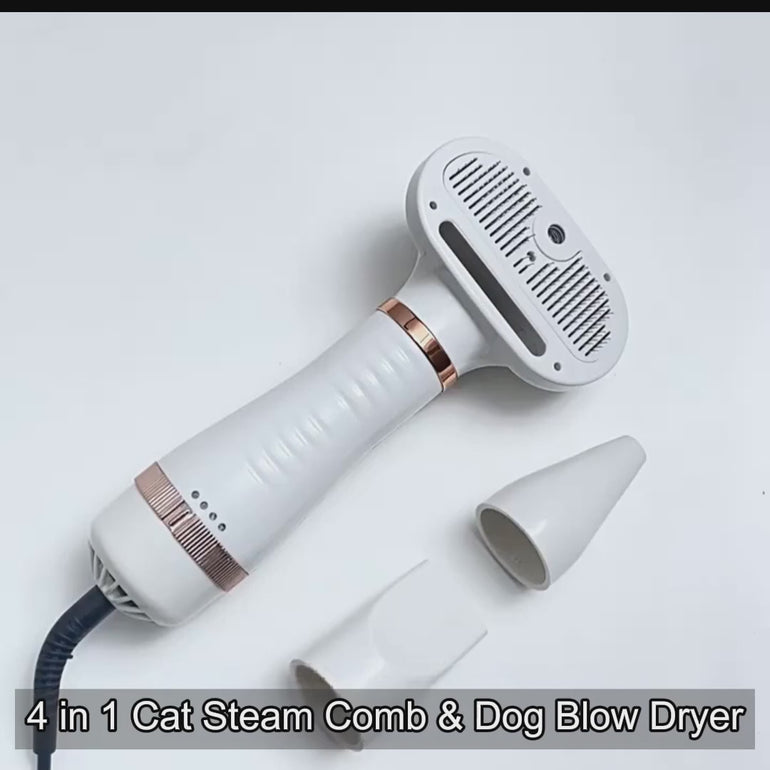 Dog grooming with quiet pet air dryer – one-click hair removal hot air blower