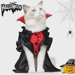 Load and play video in Gallery viewer, Cat Halloween Vampire Costume  | Spooky Transformation Outfit for Cats &amp; Small Dogs – Cosplay Cape &amp; Cloak
