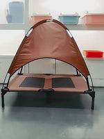 Load and play video in Gallery viewer, Elevated Pet Tent Bed – Summer Shade &amp; Breathable Comfort
